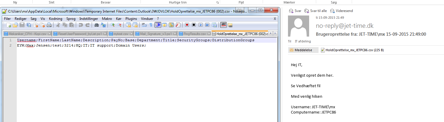 User onboarding (CSV)