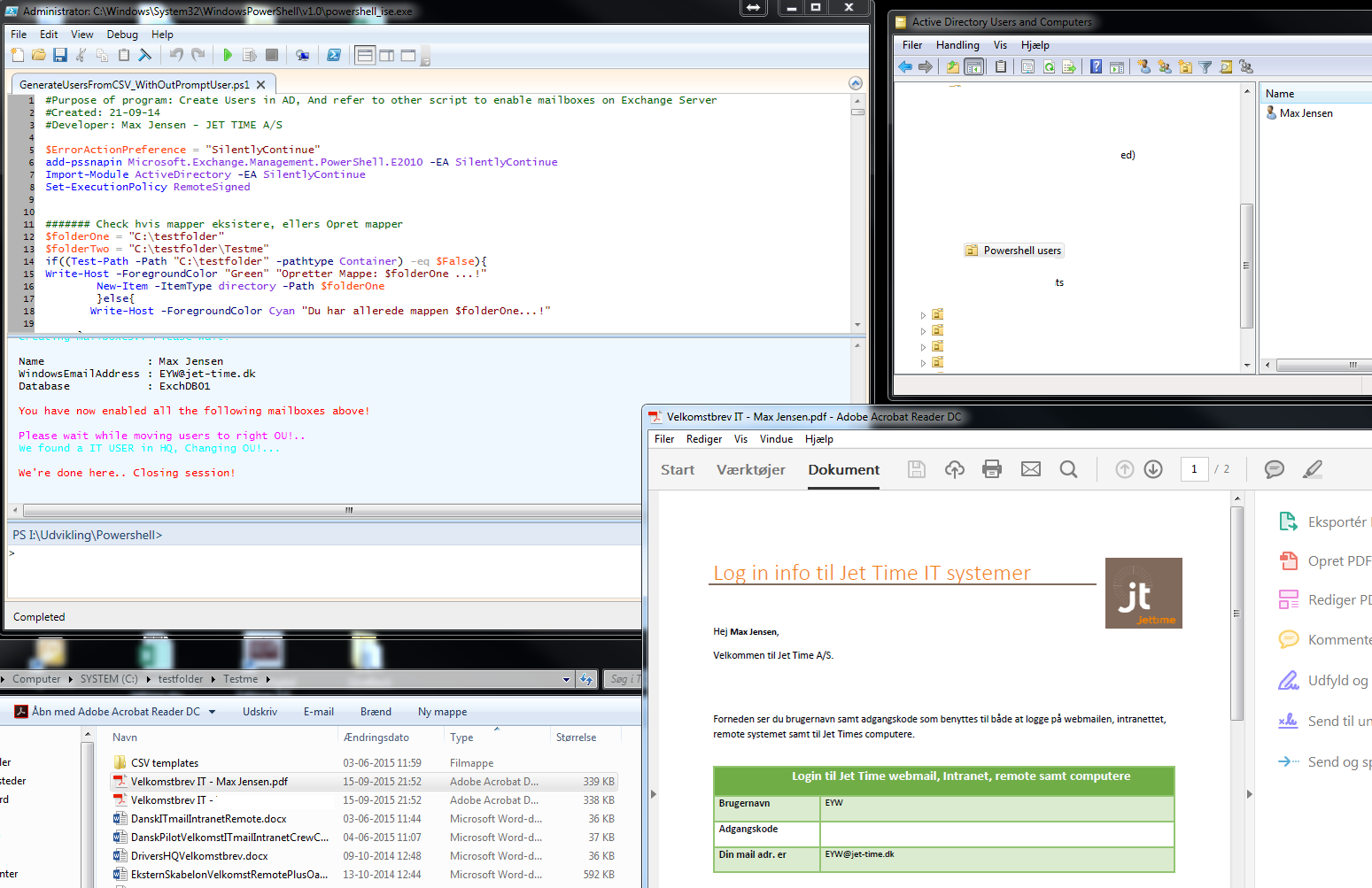 User onboarding (Welcome letter)